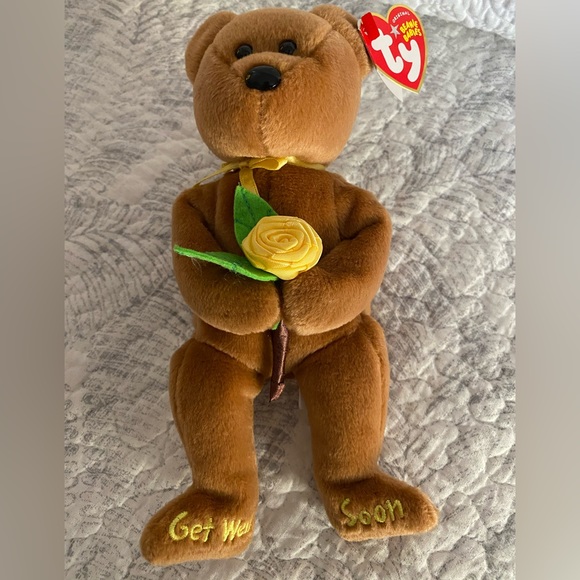 💛 RETIRED TY BEANIE BABY BEAR “BANDAGE”. RARE! DATED 2004! MWMT! APPROX 8”. - Picture 5 of 7